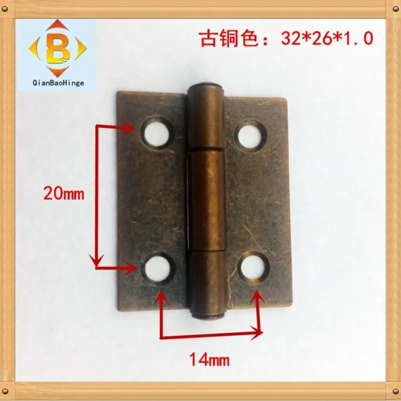 1.5寸五金 冲压件木盒合页家用红古铜四孔小家具家居