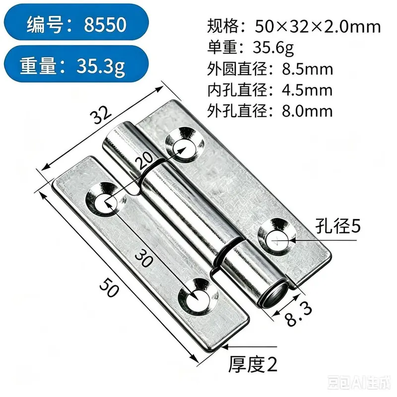 不锈钢铰链1.5寸2寸3寸4寸橱柜小合页门窗加厚 图5