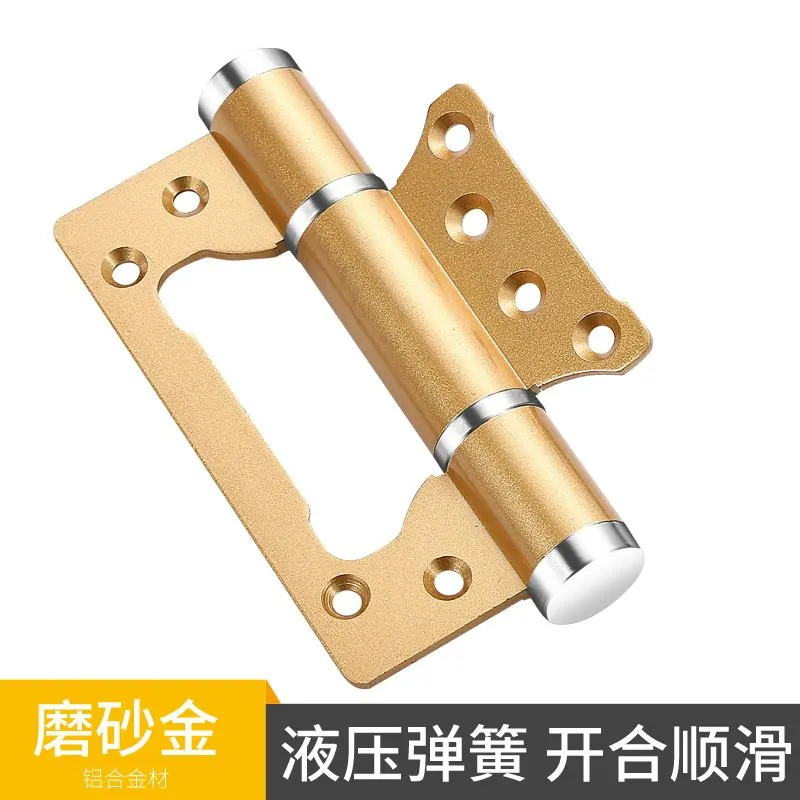 5寸铝合金平开定位阻尼液压缓冲合页 隐形闭门器子母合页 图2